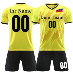 OPUTWDF Fussball Trikot Kinder Jungen Set Personalisiert Fußball Trikot mit Eigenem Namen für Erwachsene und Kinder Football Fussballtrikot von OPUTWDF