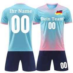 OPUTWDF Handball Trikot Kinder Jungs mit Namen Nummer Team Logo Benutzerdefiniert Trikot T-Shirt Shorts 2 Teiliges Set von OPUTWDF