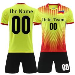 OPUTWDF Personalisiertes Football Trikot Kinder Erwachsene Fussball Trikots & Shorts mit Name Nummer Team Logo Fußball Trikot von OPUTWDF