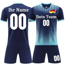 OPUTWDF Personalisiertes Football Trikot Kinder Erwachsene Fussball Trikots & Shorts mit Name Nummer Team Logo Fußball Trikot von OPUTWDF