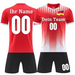 OPUTWDF Personalisiertes Football Trikot Kinder Erwachsene Fussball Trikots & Shorts mit Name Nummer Team Logo Fußball Trikot von OPUTWDF