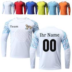 OPUTWDF Torwarttrikot Personalisiert für Kinder Erwachsene Benutzerdefiniert Tormann Trikot Kinder mit Namen Nummer Team Logo Torwarttrikot Fußballtrikot Geschenk von OPUTWDF