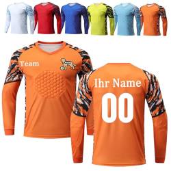 OPUTWDF Torwarttrikot Personalisiert für Kinder Erwachsene Benutzerdefiniert Tormann Trikot Kinder mit Namen Nummer Team Logo Torwarttrikot Fußballtrikot Geschenk von OPUTWDF