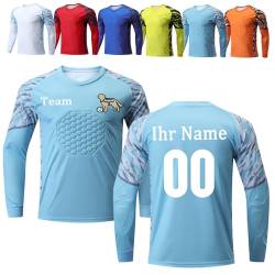 OPUTWDF Torwarttrikot Personalisiert für Kinder Erwachsene Benutzerdefiniert Tormann Trikot Kinder mit Namen Nummer Team Logo Torwarttrikot Fußballtrikot Geschenk von OPUTWDF