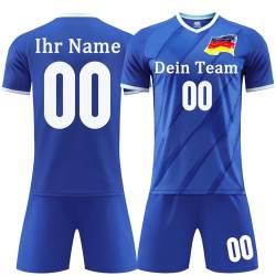 OPUTWDF Trikot Kinder Personalisiert 2 Teiliges Set mit Namen Name Nummer Team Logo Fußball Trikots & Shirts Trikot Fussball Jungen Herren Trikots Fußball Anzug von OPUTWDF