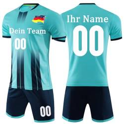 OPUTWDF Trikot Set Personalisiert Fußballtrikot Kinder mit Eigenem Namen und Nummer Benutzerdefinierte Fussball Trikot Kinder Jungs Set von OPUTWDF