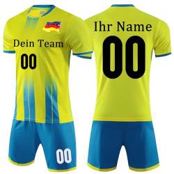 OPUTWDF Trikot Set Personalisiert Fußballtrikot Kinder mit Eigenem Namen und Nummer Benutzerdefinierte Fussball Trikot Kinder Jungs Set von OPUTWDF