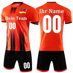 OPUTWDF Trikot Set Personalisiert Fußballtrikot Kinder mit Eigenem Namen und Nummer Benutzerdefinierte Fussball Trikot Kinder Jungs Set von OPUTWDF