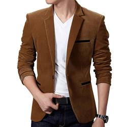 ORANDESIGNE Anzugjacken Herren Sakko Samtstruktur Slim Fit Männer Blazer Modern Freizeit Sakko Leichte Jackett B Braun XS von ORANDESIGNE