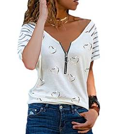 ORANDESIGNE Damen Ärmeln Schulterfreiem Oberteil Top Sweatshirt Sexy Kalte Schulter Elegant Langarm/Kurzarm Tops Frühling Sommer Pulli Shirts Bluse T-Shirt Pullover Sweatshirt J Weiß L von ORANDESIGNE