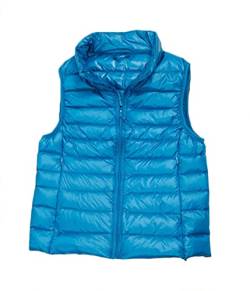 ORANDESIGNE Damen Leicht Steppweste Ärmellose Jacke Reißverschluss Weste Bodywarmer Steppweste Daunenweste Funktionsweste Vest Ärmellose Sportweste Wärme Freizeit Outdoor Slim Fit B Blau 3XL von ORANDESIGNE