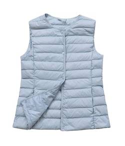 ORANDESIGNE Damen Weste Leicht Steppweste Ärmellose Jacke Weste Bodywarmer Steppweste Daunenweste Funktionsweste Vest Ärmellose Sportweste Wärme Freizeit Outdoor Slim Fit A Blau XL von ORANDESIGNE