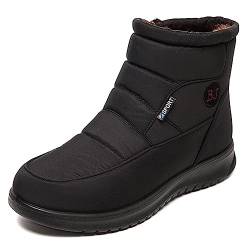 ORANDESIGNE Damen Winterstiefel Schneestiefel Flache Warme Boots Winter Stiefeletten Schuhe Arbeitsschuhe Winterboots Kurzschaft Stiefel Rutschfeste Wanderschuhe Stiefel Outdoor B Schwarz 38 EU von ORANDESIGNE