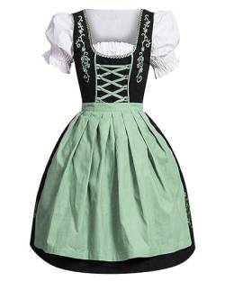 ORANDESIGNE Dirndl Blau Damen Midi Trachtenkleid Rose Kleid Dirndlbluse für Oktoberfest Besondere Anlässe Outfit Dirndlschürze Dirndl Kleid L Grün M von ORANDESIGNE