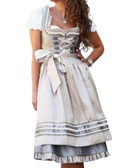 ORANDESIGNE Dirndl Damen midi Trachtenkleid Damen Trachtenrock Trachtenmode Kleid Dirndlbluse für Oktoberfest R Weiß XL von ORANDESIGNE