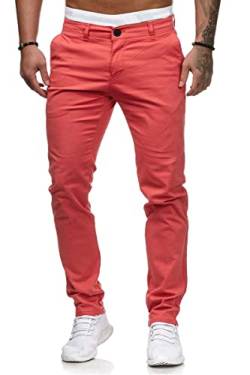 ORANDESIGNE Herren Chino Hosen Slim Fit Chinohose Männer Regular Fit Freizeithose Slim Fit Lang Business Hosen A Rosa XXL von ORANDESIGNE