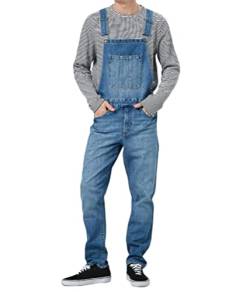 ORANDESIGNE Herren Jeans Latzhose Denim Overalls Jeanshose Männer Cargo Retro Jumpsuit Arbeitshose Blau Arbeitslatzhosen A Dunkelblau S von ORANDESIGNE