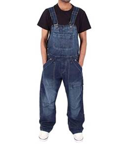 ORANDESIGNE Herren Jeans Latzhose Denim Overalls Jeanshose Männer Cargo Retro Jumpsuit Arbeitshose Blau Arbeitslatzhosen L B Dunkelblau von ORANDESIGNE