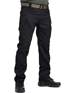 ORANDESIGNE Herren Militär Taktische Hosen Cargohose Outdoor Hose Männer Combat Hose mit Vielen Taschen Stretch Ranger Hose Arbeitshose für Jagd Wandern Camping C Schwarz 3XL von ORANDESIGNE