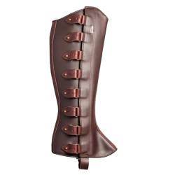 ORANDESIGNE Pirate Stiefelstulpen Herren Mittelalterliche Beinwickel Kunstleder Mittelalter Stiefel Gamaschen Wildlederimitat Steampunk Stiefelüberzug Kostümzubehör B Dunkelbraun Einheitsgröße von ORANDESIGNE