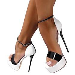 ORANDESIGNE Sexy High Heels für Damen Neue Sommersandalen mit Fischmaul Gefrostete Stiletto-Sandalen mit Offenem Zeh und Reißverschluss von ORANDESIGNE