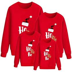 ORANDESIGNE Weihnachtspullover Familie Pulli Pullover Weihnachten Herren Sweatshirt Pullis Sweater Damen Kinder Jumper Weihnachtspullis Xmas Winterpullover Jungen Mädchen A Rot (Mama) M von ORANDESIGNE