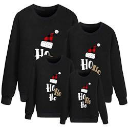 ORANDESIGNE Weihnachtspullover Familie Pulli Pullover Weihnachten Herren Sweatshirt Pullis Sweater Damen Kinder Jumper Weihnachtspullis Xmas Winterpullover Jungen Mädchen A Schwarz (Mama) S von ORANDESIGNE