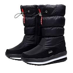 ORANDESIGNE Winterschuhe Damen Herren Gefüttert Winterstiefel Warm Schneestiefel Outdoor Winter Boots rutschfest Flach C Schwarz 38 EU von ORANDESIGNE