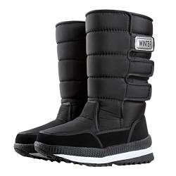 ORANDESIGNE Winterschuhe Herren Damen Warm Gefüttert Boots Schneestiefel Winterstiefel Winter Sneaker D Schwarz 42 EU von ORANDESIGNE