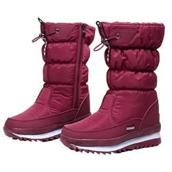 ORANDESIGNE Winterstiefel Warme Gefüttert Winterschuhe Kurzestiefel für Herren Damen C Rot 39 EU von ORANDESIGNE