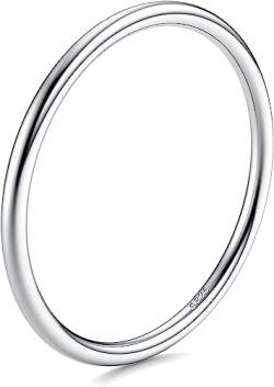 ORAZIO 1mm Dünner Ring S925 Sterling Silber Ring Stapelbarer Midi Daumen Knöchel Pinky Ring Polierter Glatter minimalistischer Punkt Finger Band Ring für Frauen Mädchen Comfort Fit Größe 5 bis11 6 von ORAZIO