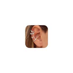 ORAZIO 4 Stück 925 Sterling Silber Ohr Manschette Ohrringe für Frauen CZ Non-Piercing Fake Helix Knorpel Manschette Ohrringe Clip auf kleine Ohrringe von ORAZIO