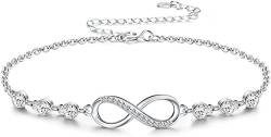 ORAZIO Armband aus 925er Sterlingsilber für Damen Verstellbare Glieder Mehrlagige Perlen Schmetterling Herz Unendlichkeitskette Armband Charm Armband Absolvent Geburtstag Schmuck Geschenk für Sie von ORAZIO