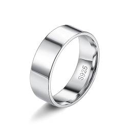 ORAZIO S925 Sterling Silber Ringe für Frauen Männer minimalistisch Daumen Stacking zierlich Aussage Ring hoch poliert Ewigkeit Hochzeit Band Ringe Komfort Fit Größe 5 bis 10 26 von ORAZIO