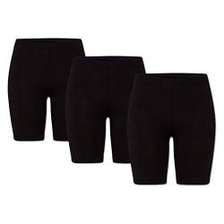 ORIGINAL BASICS Damen Kurze Leggings Radlerhose aus Baumwolle Blickdicht Hoher Bund (3 Pack) Schwarz L-XL (40-42) von ORIGINAL BASICS