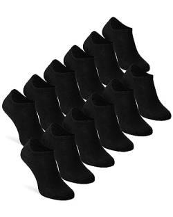 ORIGINAL BASICS Herren & Damen Bambus Sneaker-Socken Füßlinge Kurz-Socken weich atmungsaktiv OEKO-TEX (12 Paar) Schwarz 43-46 von ORIGINAL BASICS