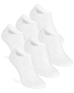 ORIGINAL BASICS Herren & Damen Bambus Sneaker-Socken Füßlinge Kurz-Socken weich atmungsaktiv OEKO-TEX (6 Paar) Weiß 35-38 von ORIGINAL BASICS