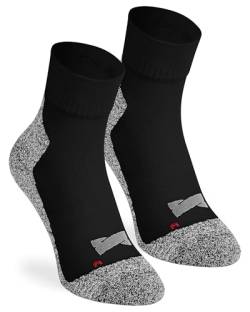 ORIGINAL BASICS Herren & Damen Multi Sportsocken COOLMAX Laufsocken Funktionssocken Running Kurz Atmungsaktiv Frotteesohle (2 Paar) Schwarz-Grau 35-38 von ORIGINAL BASICS