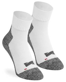 ORIGINAL BASICS Herren & Damen Multi Sportsocken COOLMAX Laufsocken Funktionssocken Running Kurz Atmungsaktiv Frotteesohle (2 Paar) Weiß-Grau 35-38 von ORIGINAL BASICS