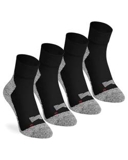 ORIGINAL BASICS Herren & Damen Multi Sportsocken COOLMAX Laufsocken Funktionssocken Running Kurz Atmungsaktiv Frotteesohle (4 Paar) Schwarz-Grau 35-38 von ORIGINAL BASICS