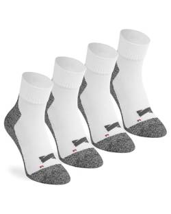 ORIGINAL BASICS Herren & Damen Multi Sportsocken COOLMAX Laufsocken Funktionssocken Running Kurz Atmungsaktiv Frotteesohle (4 Paar) Weiß-Grau 39-42 von ORIGINAL BASICS