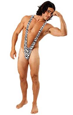 ORION COSTUMES Herren Zebra Druck Borat Mankini Tanga Badeanzug Neuheit Fancy Kleid Kostüm von ORION COSTUMES