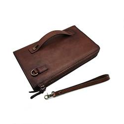 ORIREAL Herren Geldbeutel Wristlets-Handtasche echtes Leder-Mappen-Handtasche Luxus 9.84"L x 5,91" W Kaffee von ORIREAL