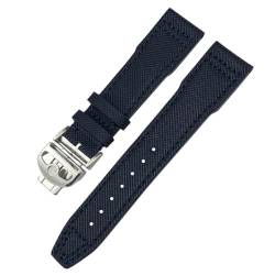 ORKDFJ 20 mm 21 m Echtleder-Uhrenarmband für IWC Portofino Pilotenuhren IW3777, Nylon, Grün/Blau/Schwarz, Rindslederband, 21 mm, Achat von ORKDFJ