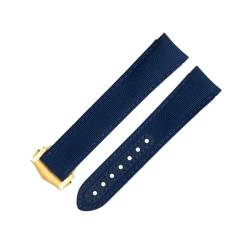 ORKDFJ Blue Line Uhrenarmbänder für Omega-Armband für AT150 Seamaster 300 Planet Ocean De Ville Speedmaster Uhrenarmband mit gebogenem Ende, 20 mm, 20 mm, Achat von ORKDFJ