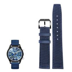 ORKDFJ Uhrenarmband aus hochdichtem Nylon für IWC IW377724 IW371614, 20 mm, 21 mm, 22 mm, schwarzes Armeegrün, blaues Segeltuch-Armband, 21 mm, Achat von ORKDFJ