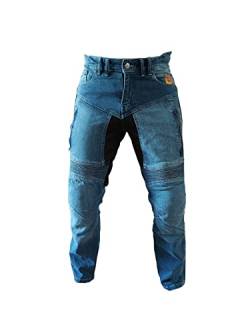 ORLETANOS Motorradhose Jeans blau Protektoren für Herren Kevlar® von Dupont™ Stretch, Größe: 36 von ORLETANOS
