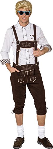 Trachtenhose knielang Gr. 48 - 60 Latzhose braun Oktoberfest Bayern Hose (48) von ORLOB KARNEVAL GmbH