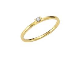 Fingerring OROLINO "585/- Gelbgold Brillant" Fingerringe Gr. 058 (18,5), 0,04 ct SI = kleine Einschlüsse, Gold, gelb (gelb, weiß) Damen Fingerringe von OROLINO