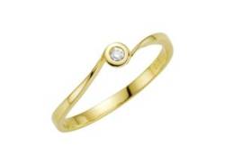 Fingerring OROLINO "585 Gold Brillant 0,03ct." Fingerringe Gr. 056 (17,8), 0,03 ct SI = kleine Einschlüsse, Gold, gelb (gelb, weiß) Damen Fingerringe von OROLINO